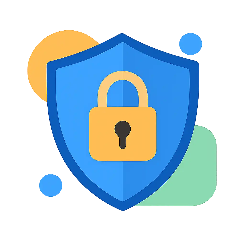 Security shield icon with lock: Shree Win safety visualization